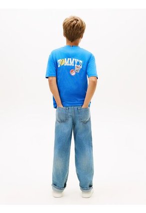 Camiseta Azul Gráfica Con Estampado Para Niños Tommy Hilfiger