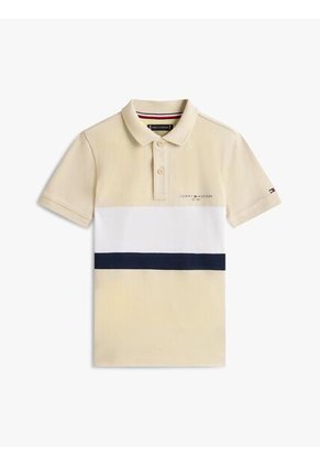 Polo Beige De Algodón Con Diseño Moderno Para Niños Tommy Hilfiger