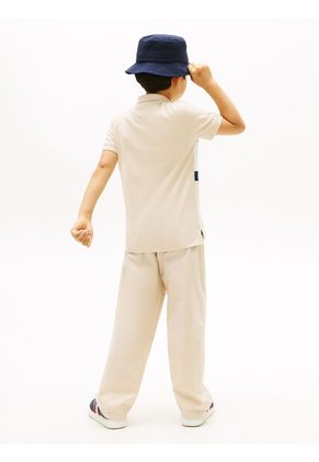 Polo Beige De Algodón Con Diseño Moderno Para Niños Tommy Hilfiger