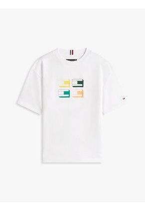 Camiseta Blanca Con Logo Gráfico 3D Tommy Hilfiger