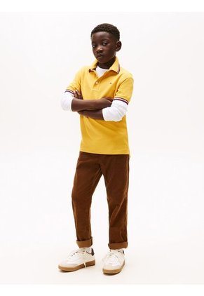 Polo Amarillo Manga Corta Con Logo Tommy Hilfiger
