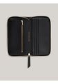 Billetera Negra De Cuero Acolchada Con Cremallera Tommy Hilfiger de Tommy Hilfiger