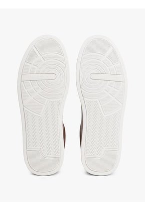 Tenis Marrón En Cuero Con Logo Tommy Hilfiger