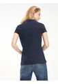 Polo Azul Oscuro Manga Corta Slim Fit Para Mujer Tommy Hilfiger de Tommy Hilfiger