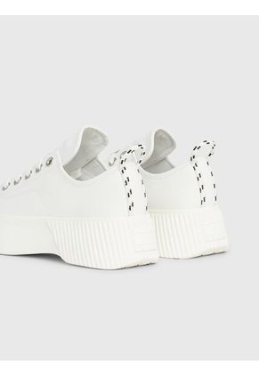Tenis Blanco De Cuero Con Plataforma Tommy Hilfiger