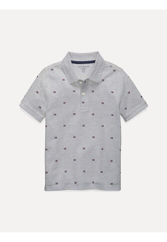 Polo Gris Larry Con Estampado De Banderas TH Tommy Hilfiger Tommy Hilfiger