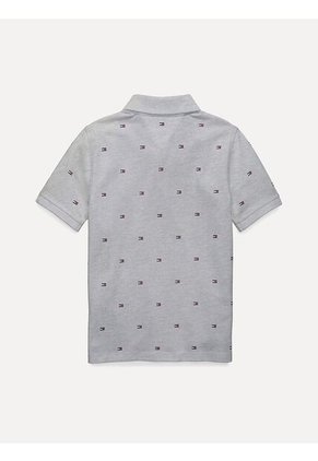 Polo Gris Larry Con Estampado De Banderas TH Tommy Hilfiger