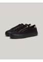 Tenis Negro De Lona Con Talón Metalizado Tommy Hilfiger de Tommy Hilfiger