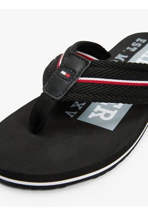 Sandalias Negro Con Cinta Distintiva Tommy Hilfiger