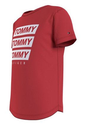 Camiseta Roja Con Logo Estampado Gráfico En El Pecho Tommy Hilfiger