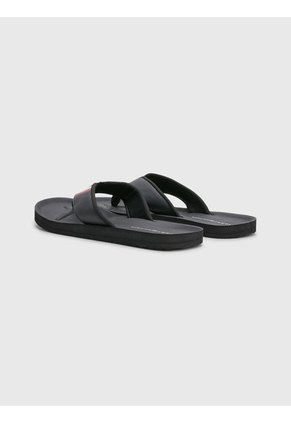Sandalias Acolchadas Con Cinta Distintiva Hombre Negro Tommy Hilfiger