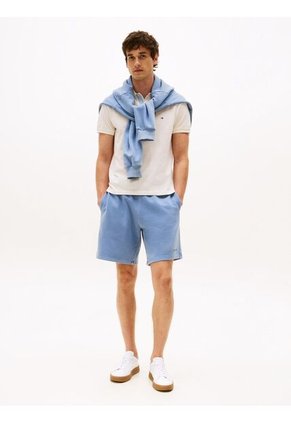 Polo Blanco De Corte Regular Con Tapeta Y Cuello A Contraste Tommy Hilfiger