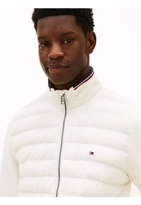 Chaqueta Blanca De Punto Acolchada Con Cremallera Tommy Hilfiger