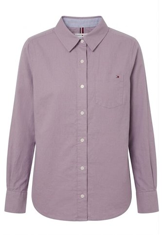 Camisa Morado Oxford Manga Larga Con Logo Tommy Hilfiger Tommy Hilfiger