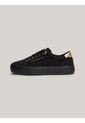 Tenis Negro De Lona Con Talón Metalizado Tommy Hilfiger de Tommy Hilfiger