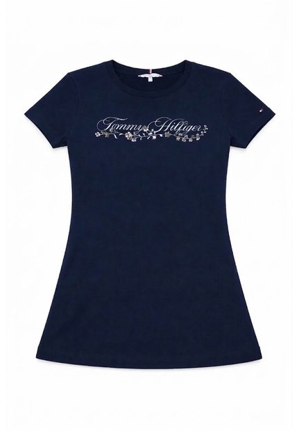 Camiseta Azul Con Logo Gráfico De Corte Regular Tommy Hilfiger