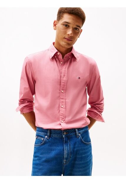 Camisa Rosada TH Flex Regular De Popelín Tommy Hilfiger