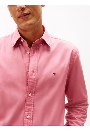 Camisa Rosada TH Flex Regular De Popelín Tommy Hilfiger