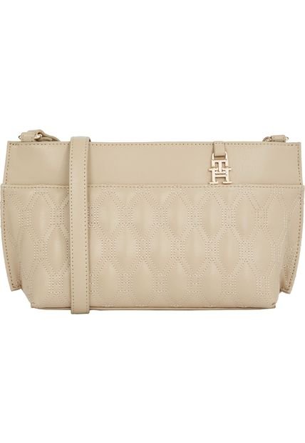 Bolso Beige Cruzado Con Logo Tommy Hilfiger