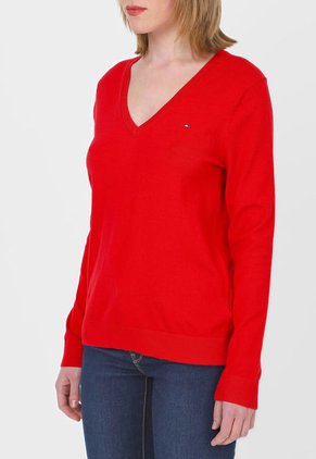 Saco Rojo Tommy Hilfiger Heritage V-Neck
