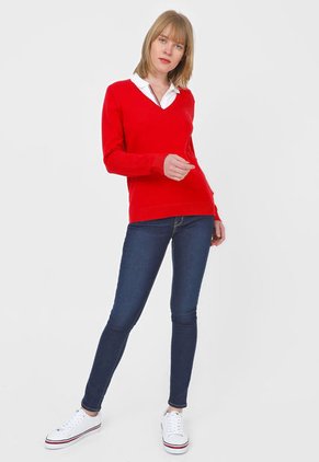 Saco Rojo Tommy Hilfiger Heritage V-Neck