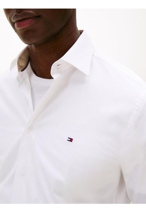 Camisa Blanca De Manga Larga Con Diseño De Popelina Tommy Hilfiger