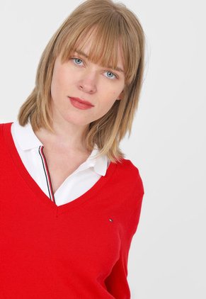 Saco Rojo Tommy Hilfiger Heritage V-Neck