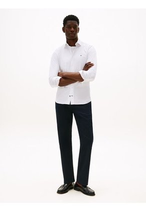 Camisa Blanca De Manga Larga Con Diseño De Popelina Tommy Hilfiger