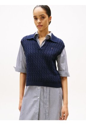 Polo Multicolor De Punto Trenzado Sin Mangas Tommy Hilfiger