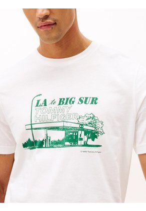 Camiseta Blanca Con Estampado Fotográfico Tommy Hilfiger