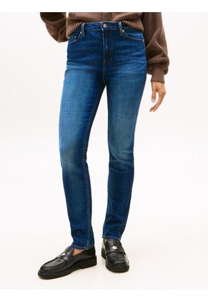 Jeans Azul De Corte Slim Y Talle Medio Tommy Hilfiger