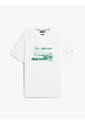 Camiseta Blanca Con Estampado Fotográfico Tommy Hilfiger