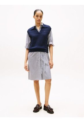 Polo Multicolor De Punto Trenzado Sin Mangas Tommy Hilfiger