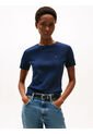 Camiseta Azul De Cuello Redondo Con Corte Slim Tommy Hilfiger de Tommy Hilfiger