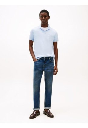 Polo Celeste De Corte Regular Tommy Hilfiger