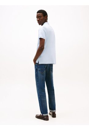 Polo Celeste De Corte Regular Tommy Hilfiger