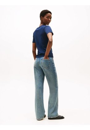 Camiseta Azul De Cuello Redondo Con Corte Slim Tommy Hilfiger