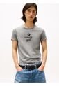 Camiseta Gris De Corte Regular Tommy Girl Tommy Jeans de Tommy Hilfiger