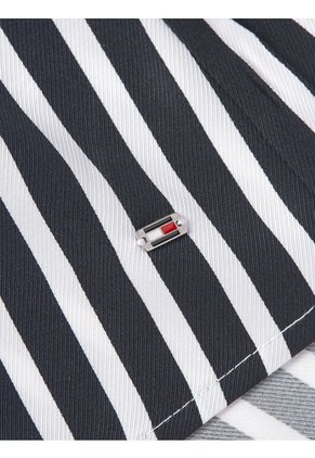 Vestido Negro Amplio De Rayas Tommy Hilfiger