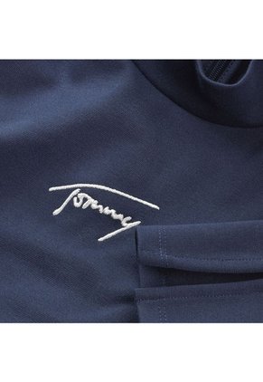 Vestido Signature Ajustado Con Cuello Perkins Mujer Azul Tommy Jeans