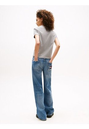 Camiseta Gris De Corte Regular Tommy Girl Tommy Jeans
