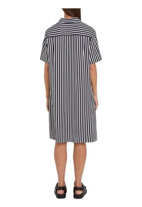 Vestido Negro Amplio De Rayas Tommy Hilfiger