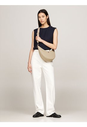 Bolso Beige De Hombro Con Monotipo Hilfiger Tommy Hilfiger