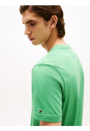 Camiseta Verde Con Logo Estampado Tommy Hilfiger