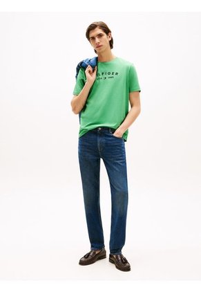 Camiseta Verde Con Logo Estampado Tommy Hilfiger