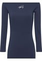 Vestido Signature Ajustado Con Cuello Perkins Mujer Azul Tommy Jeans de Tommy Hilfiger