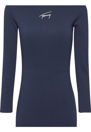 Vestido Signature Ajustado Con Cuello Perkins Mujer Azul Tommy Jeans