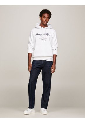Buzo Blanco Con Capota Y Logotipo En Cursiva Tommy Hilfiger