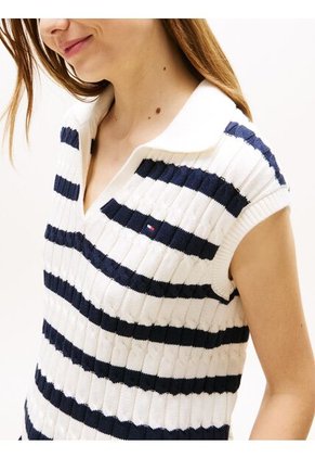 Polo Multicolor De Punto Trenzado Sin Mangas Tommy Hilfiger
