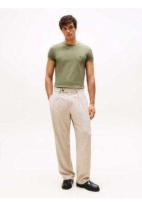 Camiseta Verde De Cuello Redondo Y Corte Extra Slim Tommy Hilfiger